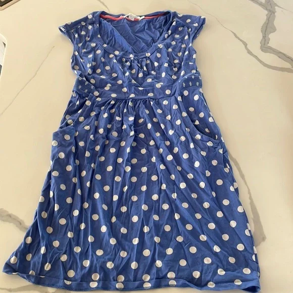 Margot Jersey dress blue and white polka dots Boden womans size 6 Margot Jersey dress blue and white polka dots Boden womans size 6